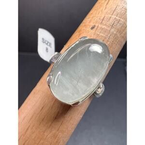 NEW Chatoyant aquamarine sterling silver ring size 8